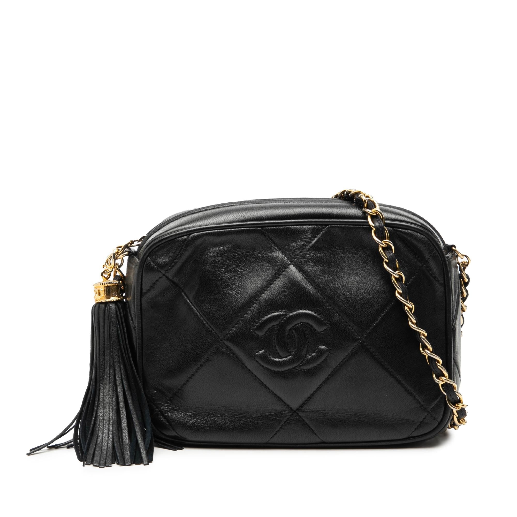 Chanel CC Quilted Lambskin Tassel Camera Bag