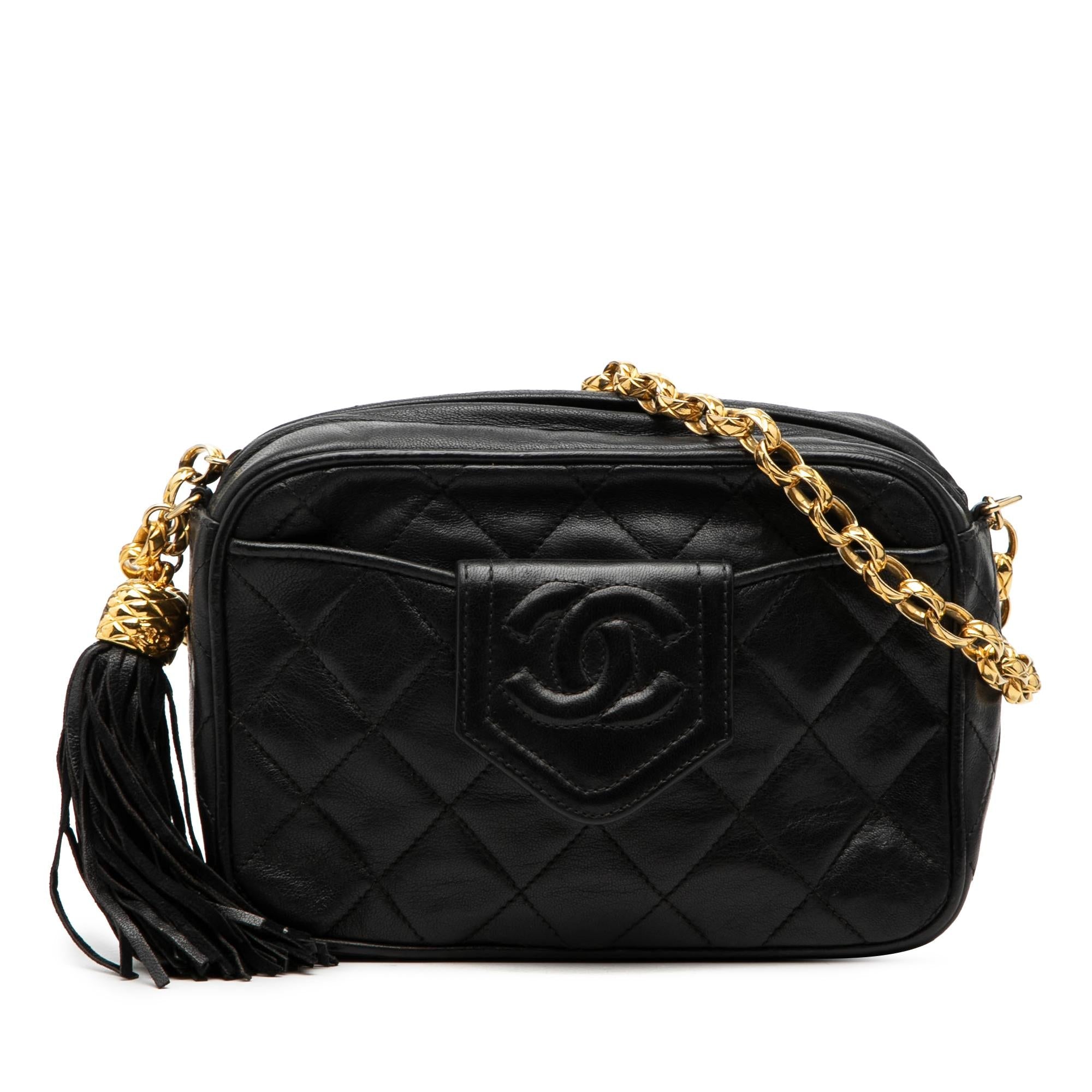 Chanel CC Quilted Lambskin Tassel Camera Bag