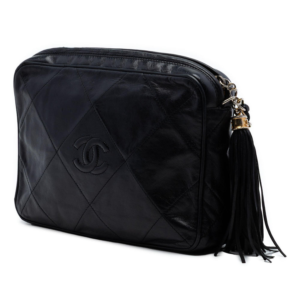 Chanel CC Quilted Lambskin Tassel Camera Bag