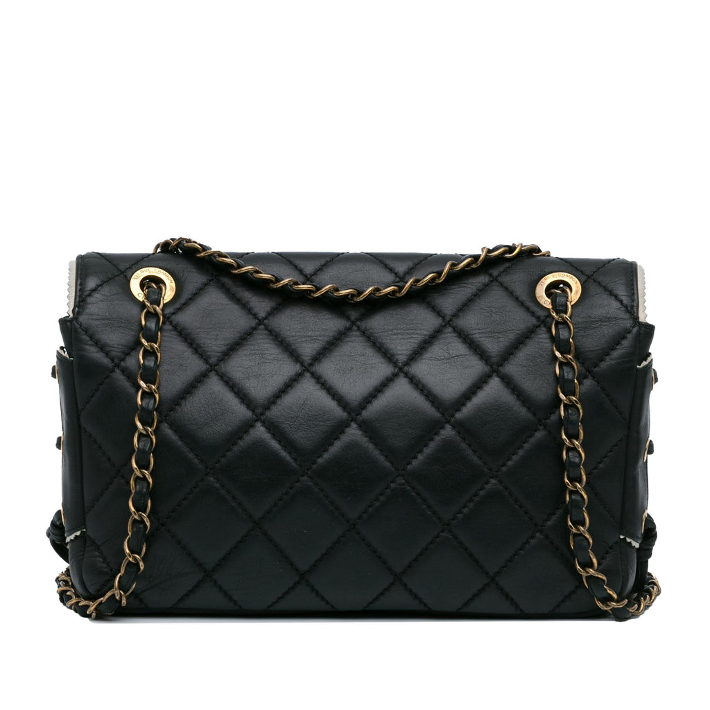 Chanel CC Quilted Lambskin Tassel and Border Embellished Flap