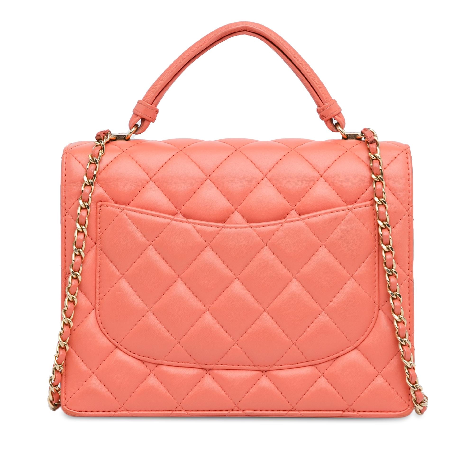 Chanel CC Quilted Lambskin Top Handle Flap (SHG-L5HKxu)