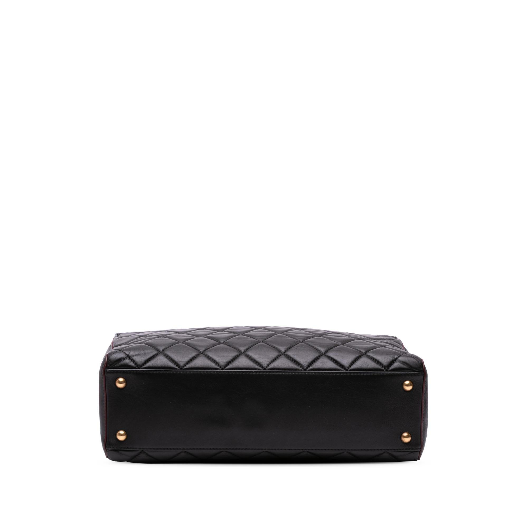 Chanel CC Quilted Lambskin Turnlock Tote