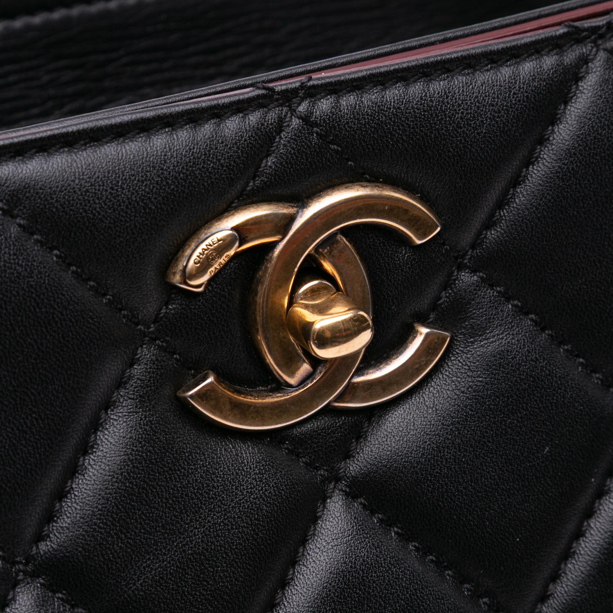 Chanel CC Quilted Lambskin Turnlock Tote