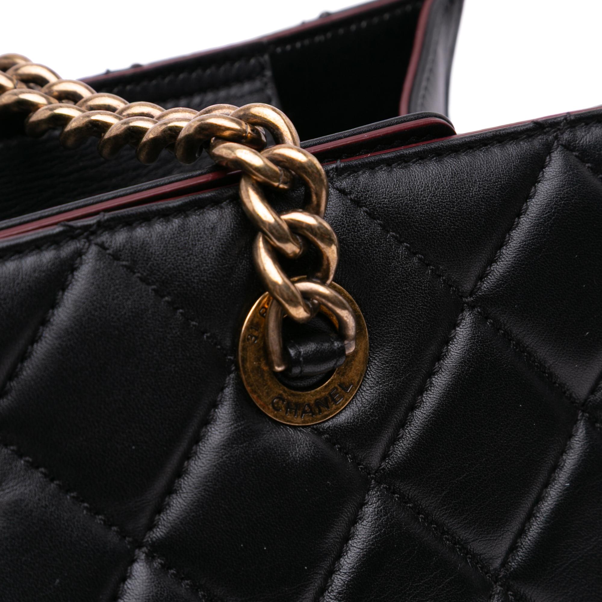 Chanel CC Quilted Lambskin Turnlock Tote