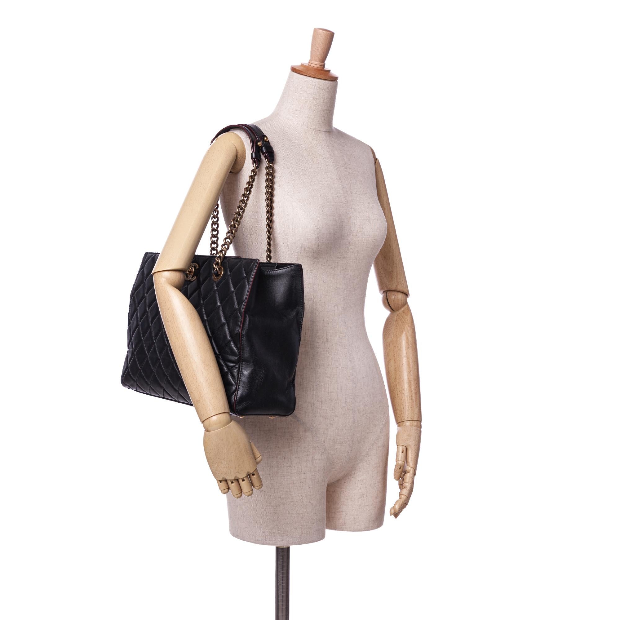 Chanel CC Quilted Lambskin Turnlock Tote