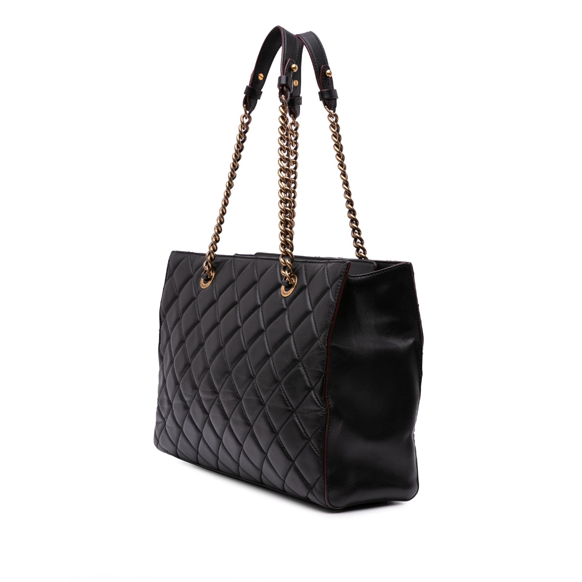 Chanel CC Quilted Lambskin Turnlock Tote