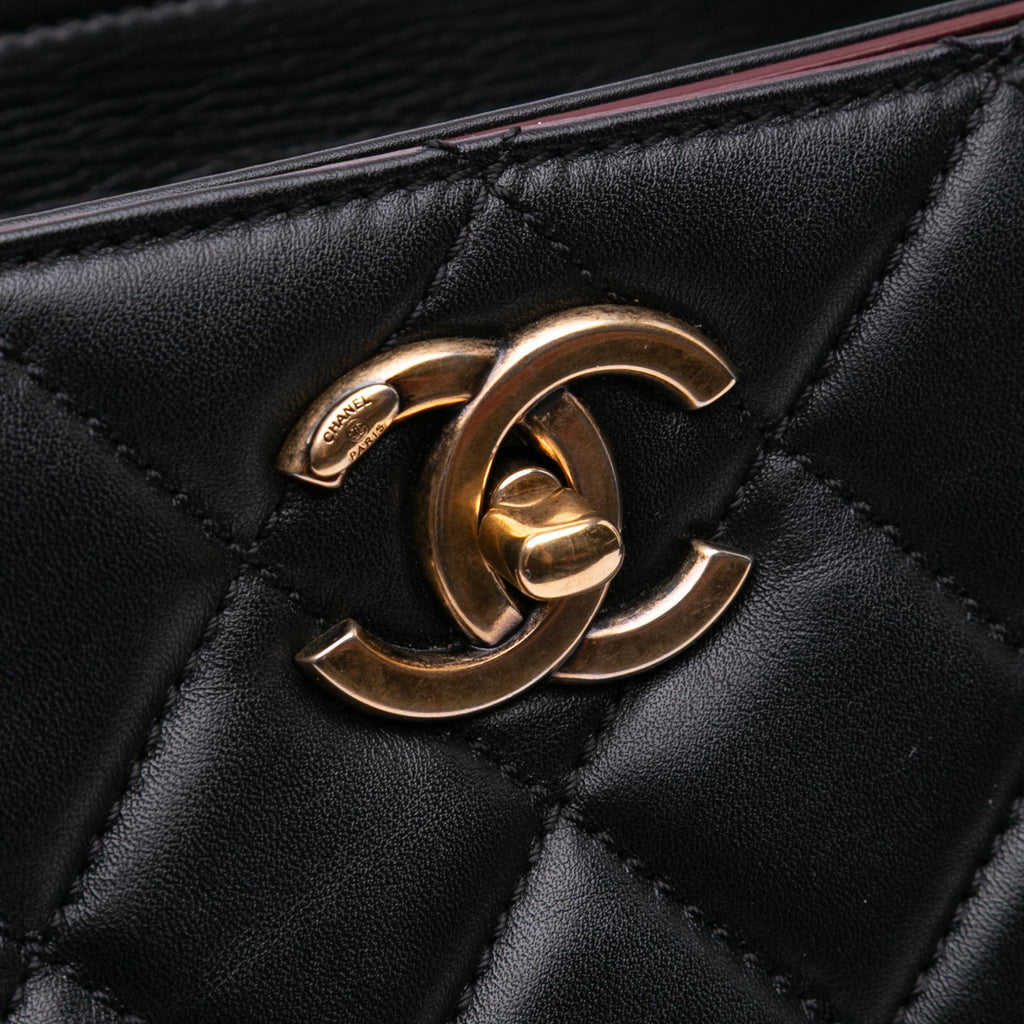 Chanel CC Quilted Lambskin Turnlock Tote