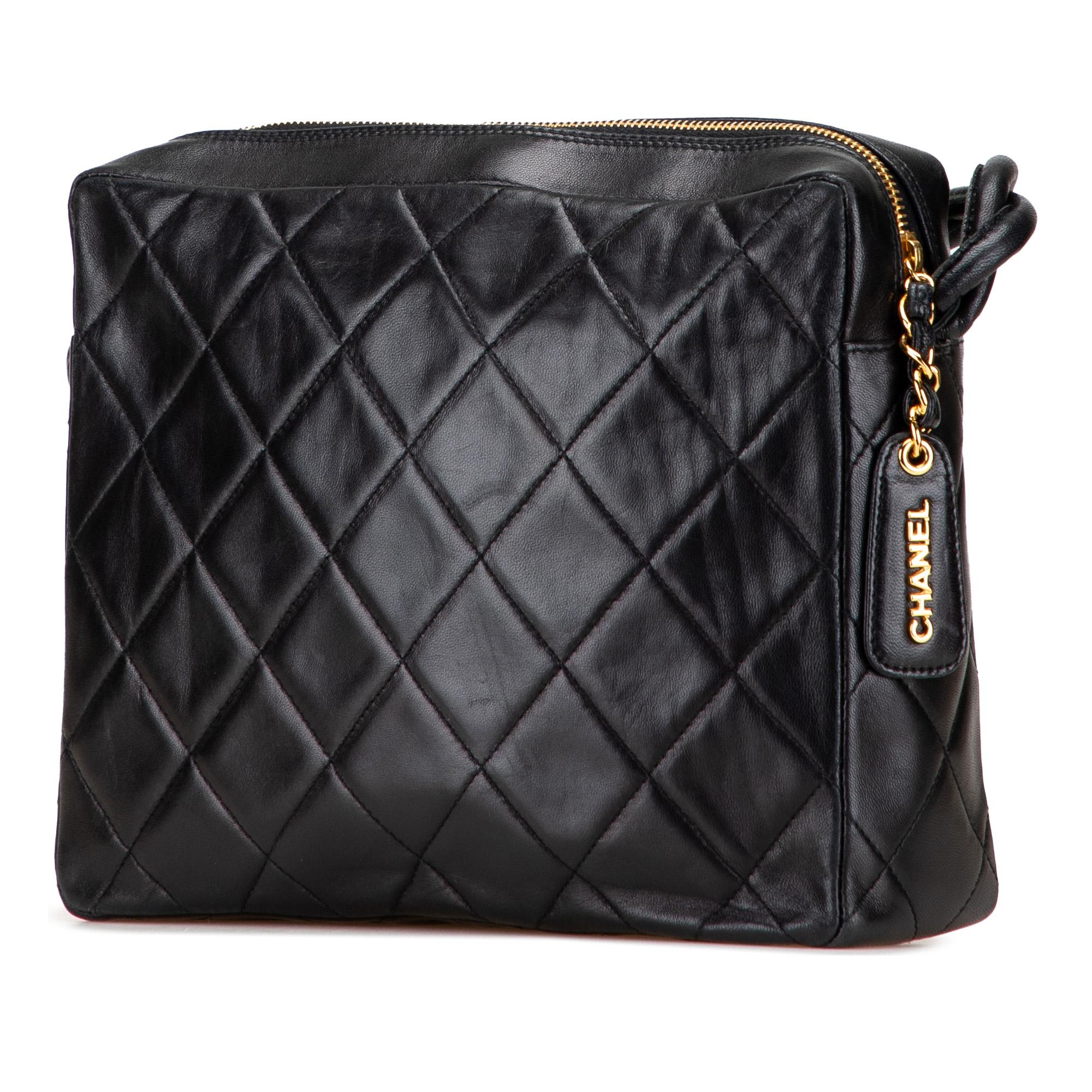 Chanel CC Quilted Lambskin Twisted Strap Crossbody