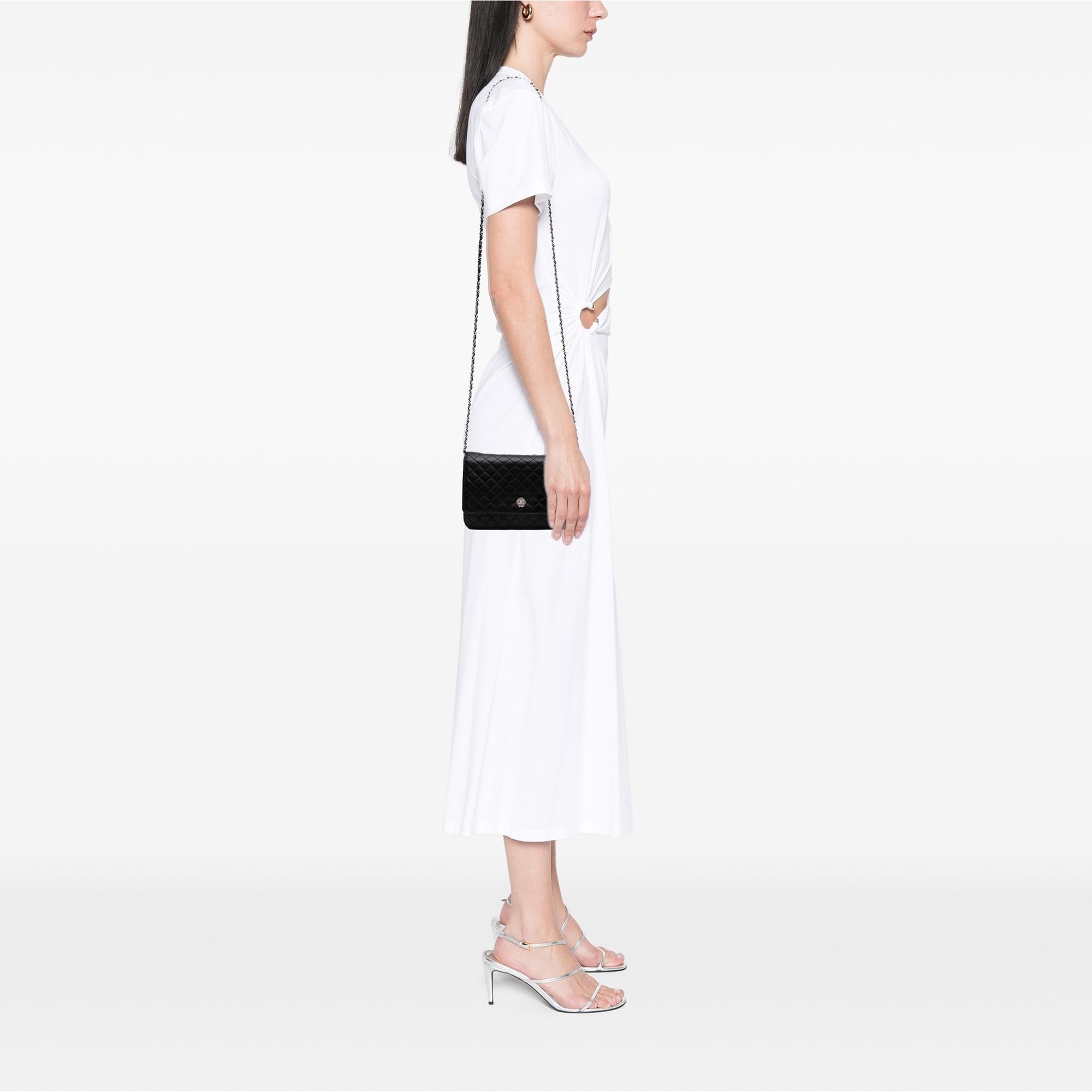 Chanel CC Quilted Lambskin Wallet On Chain