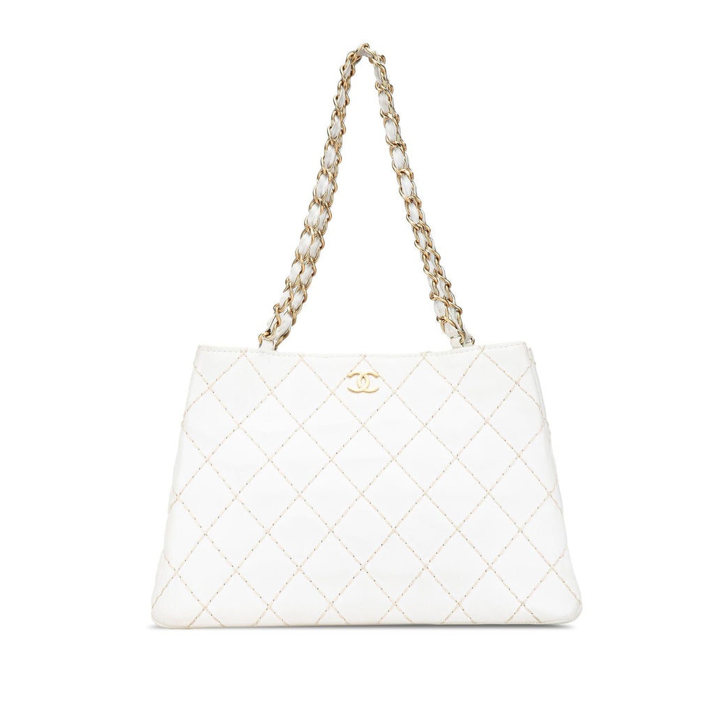 Chanel CC Quilted Lambskin Wild Stitch Tote