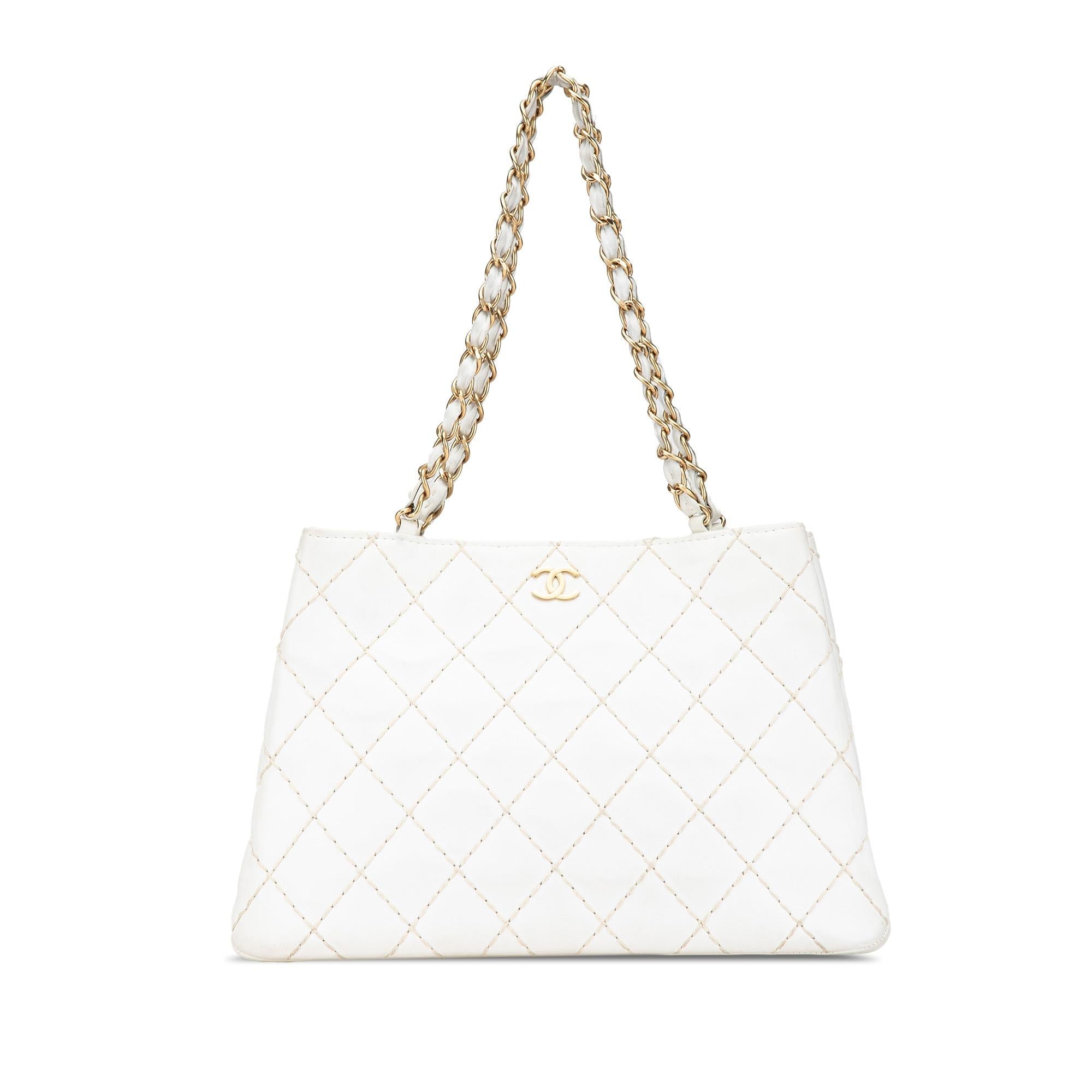 Chanel CC Quilted Lambskin Wild Stitch Tote