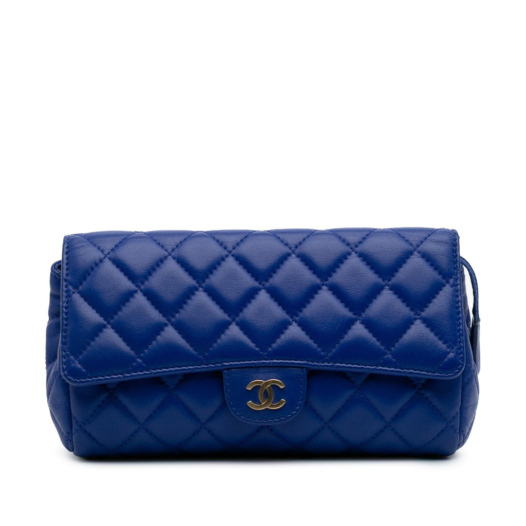 Chanel CC Quilted Lambskin Zip Vanity Flap