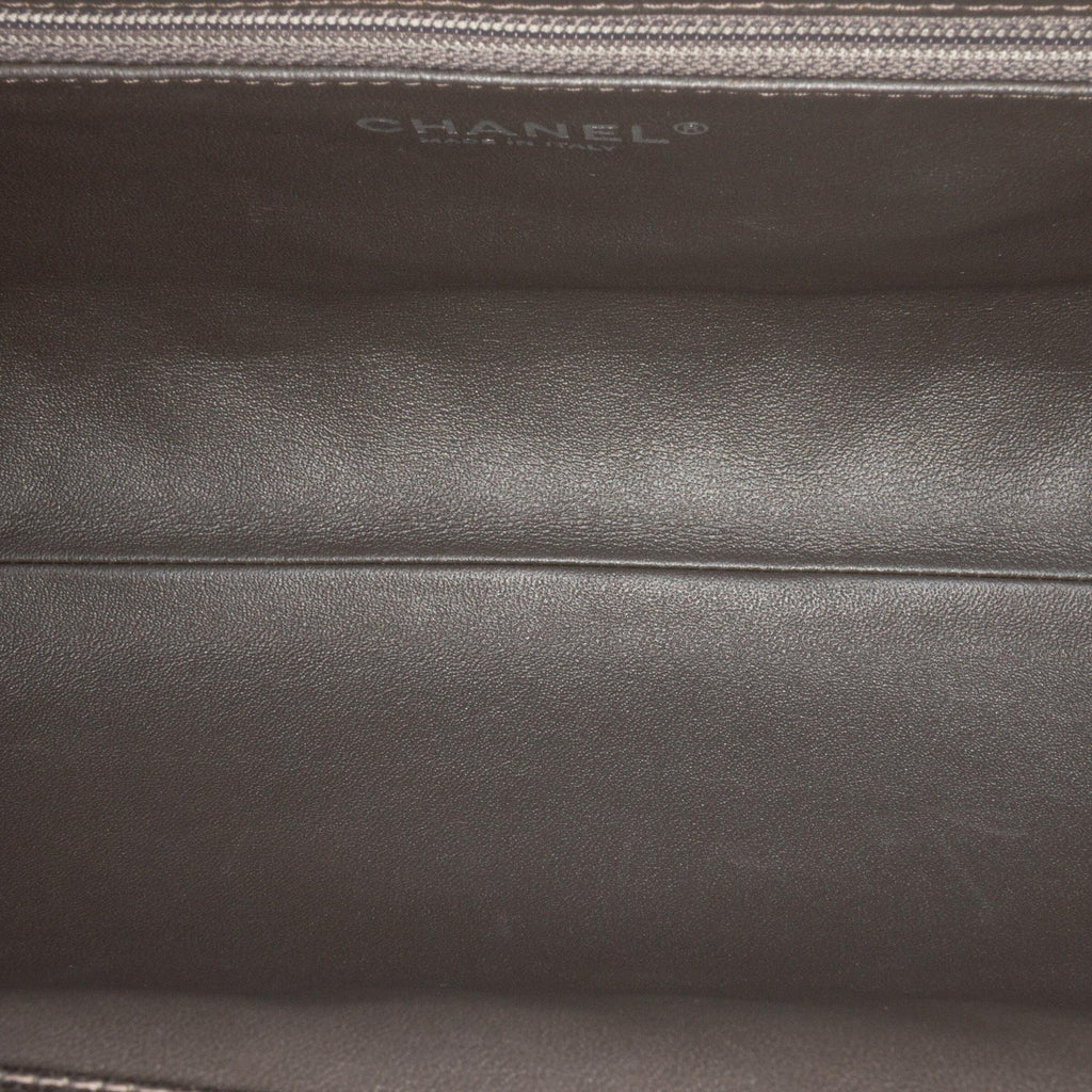 Chanel CC Quilted Metallic Caviar Clutch