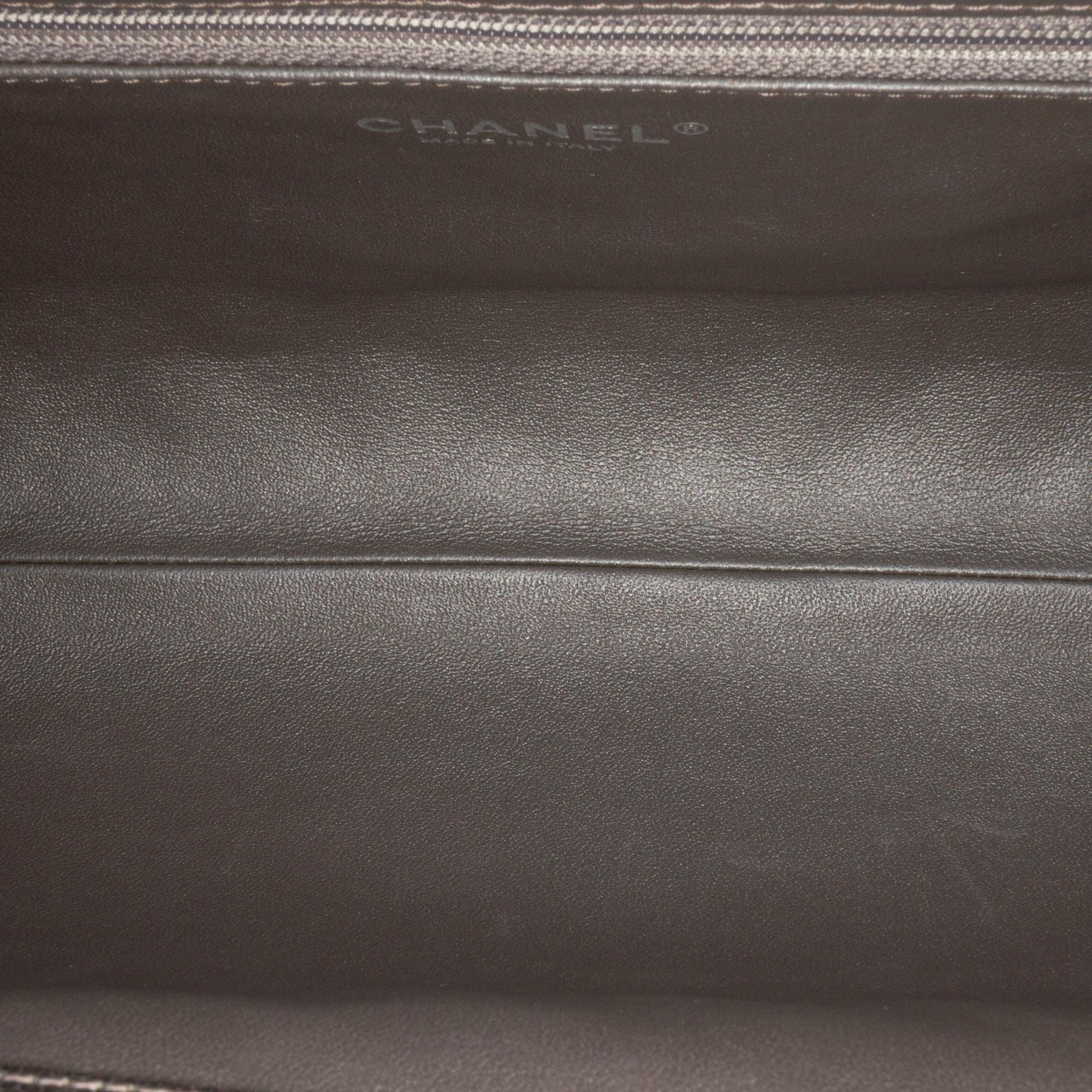 Chanel CC Quilted Metallic Caviar Clutch