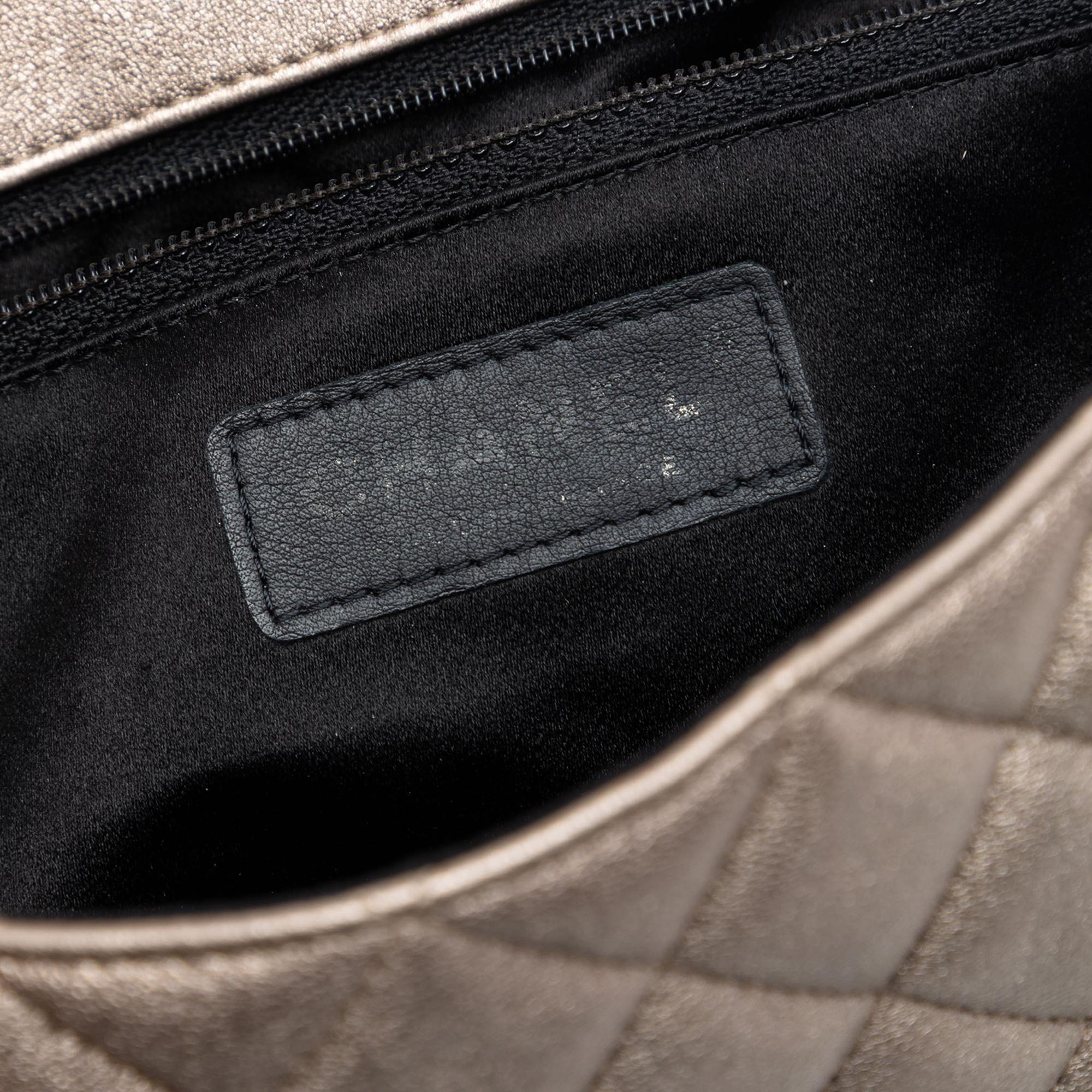 Chanel CC Quilted Metallic Lambskin Butterfly Chain Clutch