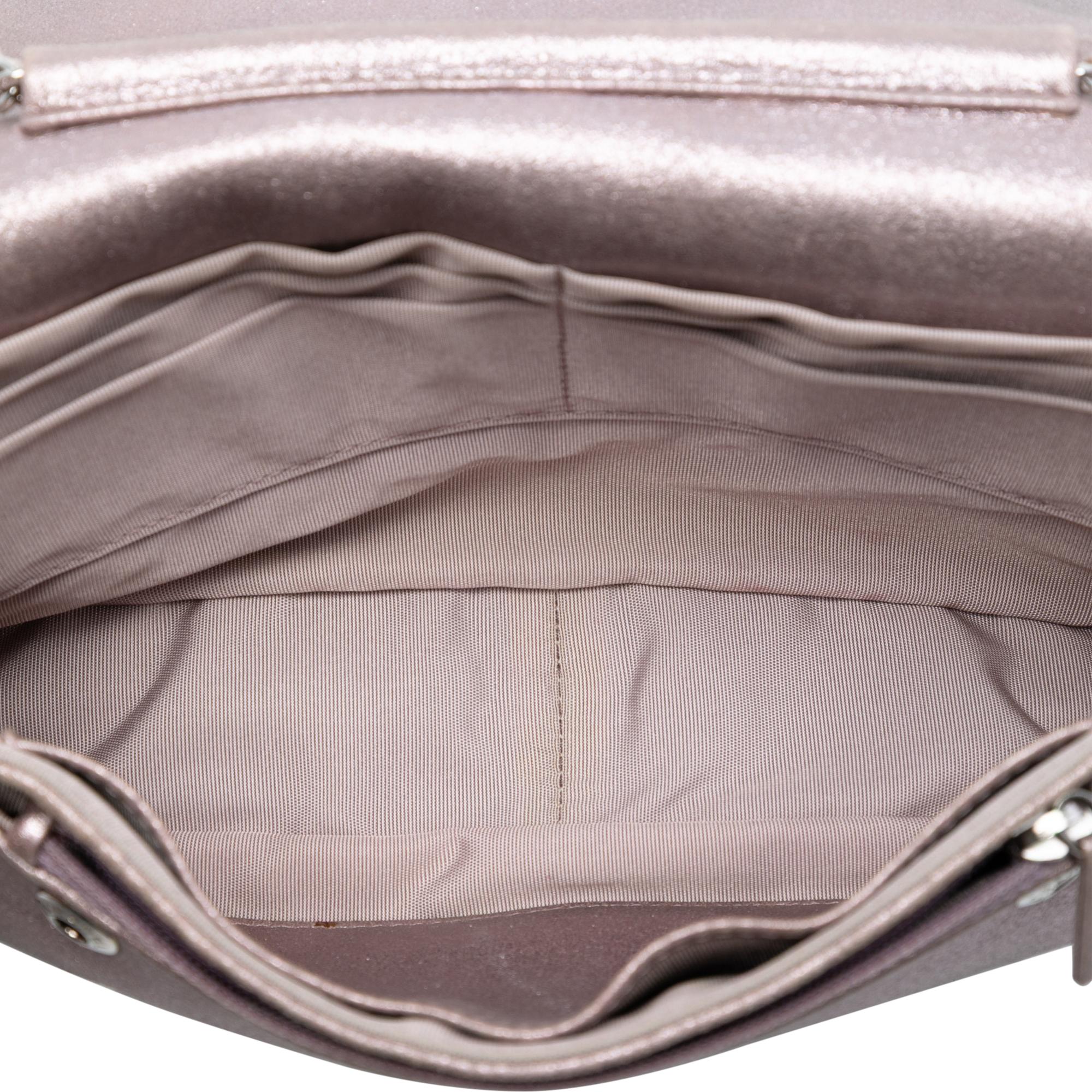 Chanel CC Quilted Metallic Lambskin Wallet On Chain