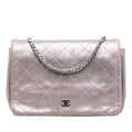 Chanel CC Quilted Metallic Lambskin Wallet On Chain