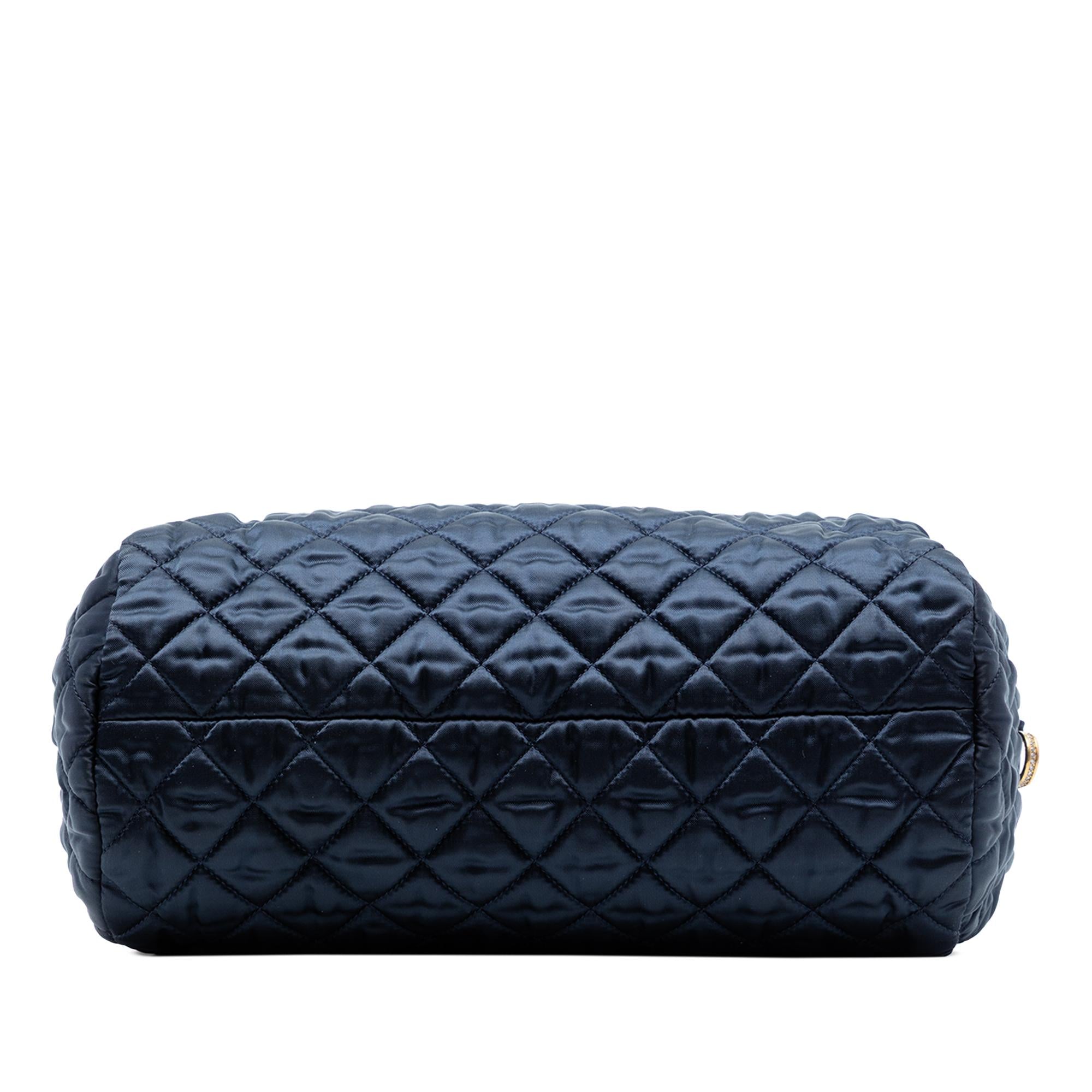 Chanel CC Quilted Nylon Crystal Barrel Crossbody
