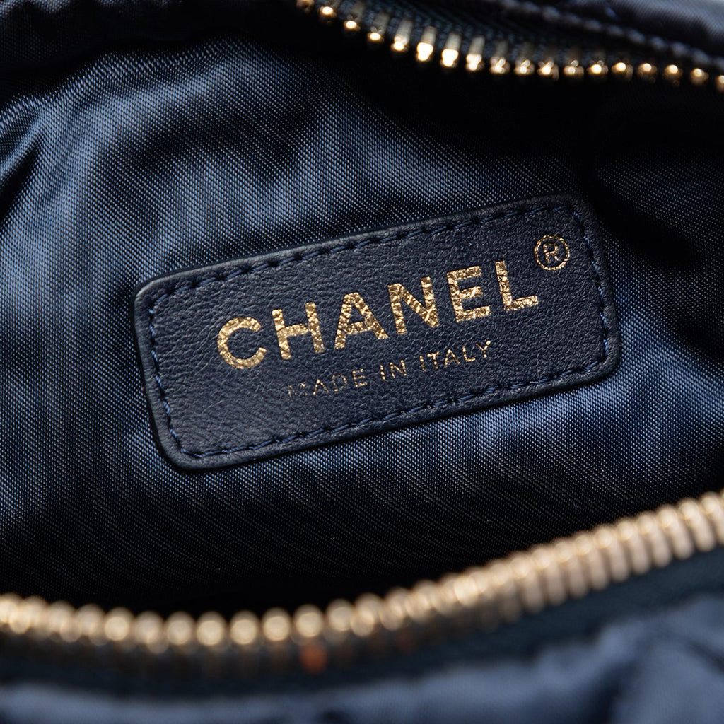Chanel CC Quilted Nylon Crystal Barrel Crossbody