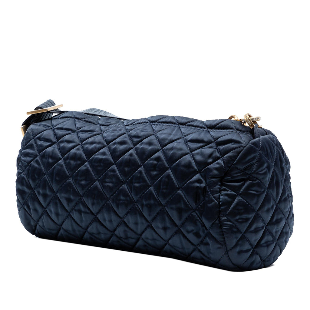 Chanel CC Quilted Nylon Crystal Barrel Crossbody