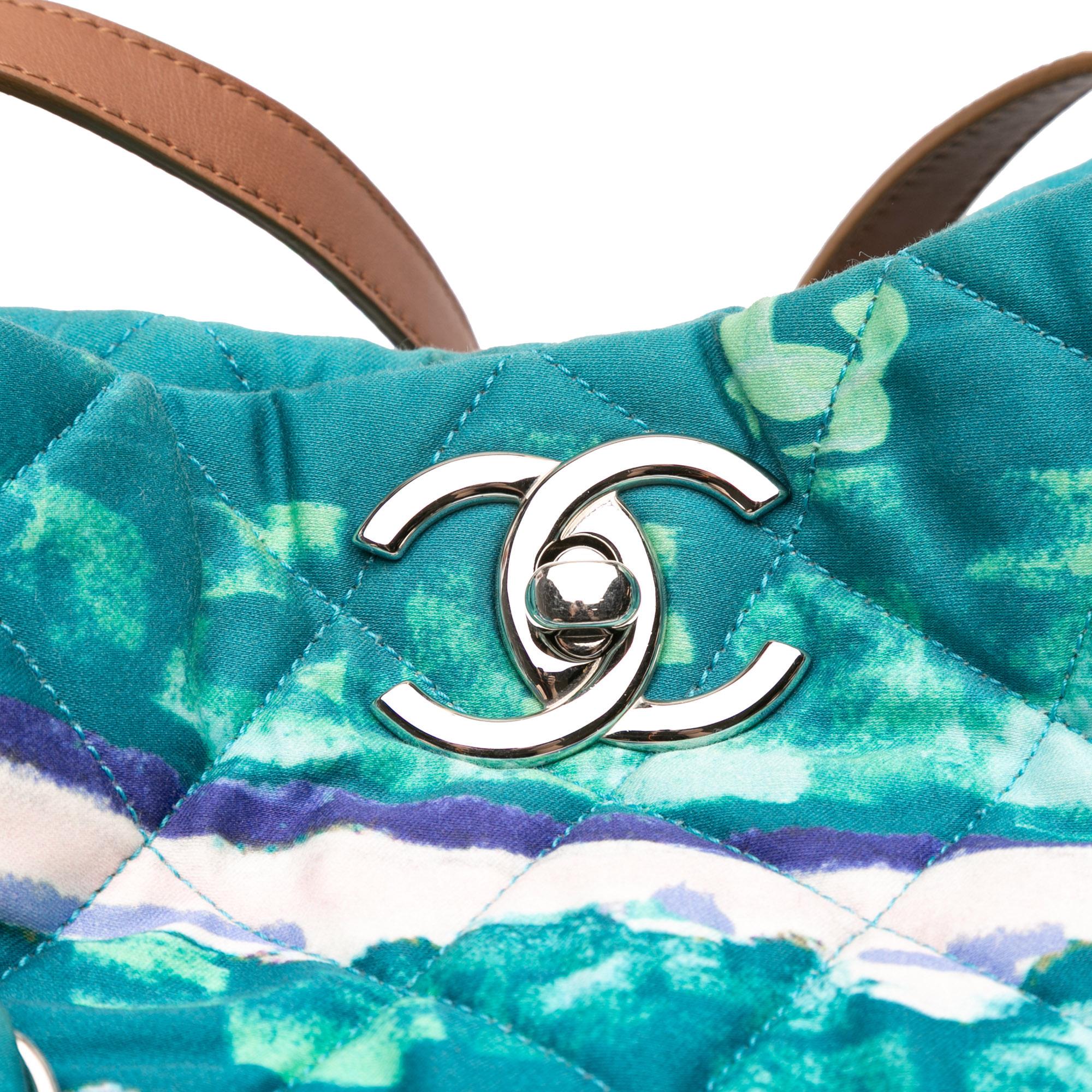 Chanel CC Quilted Nylon Graffiti Watercolour Shopping Tote