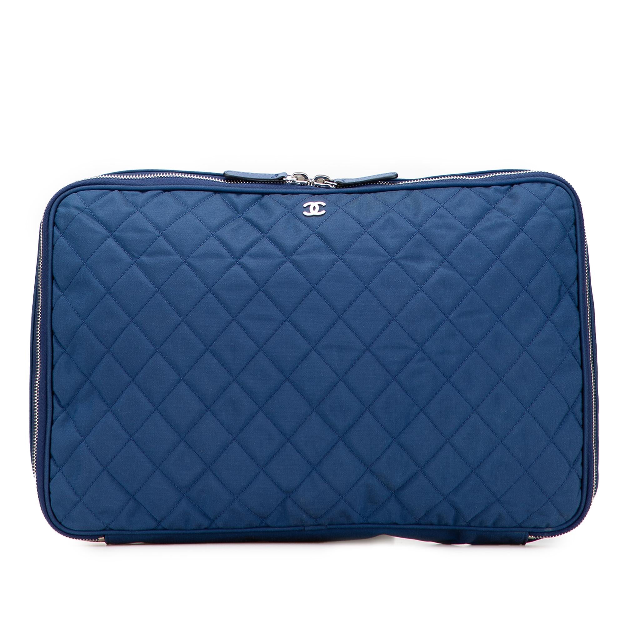 Chanel CC Quilted Nylon Laptop Case