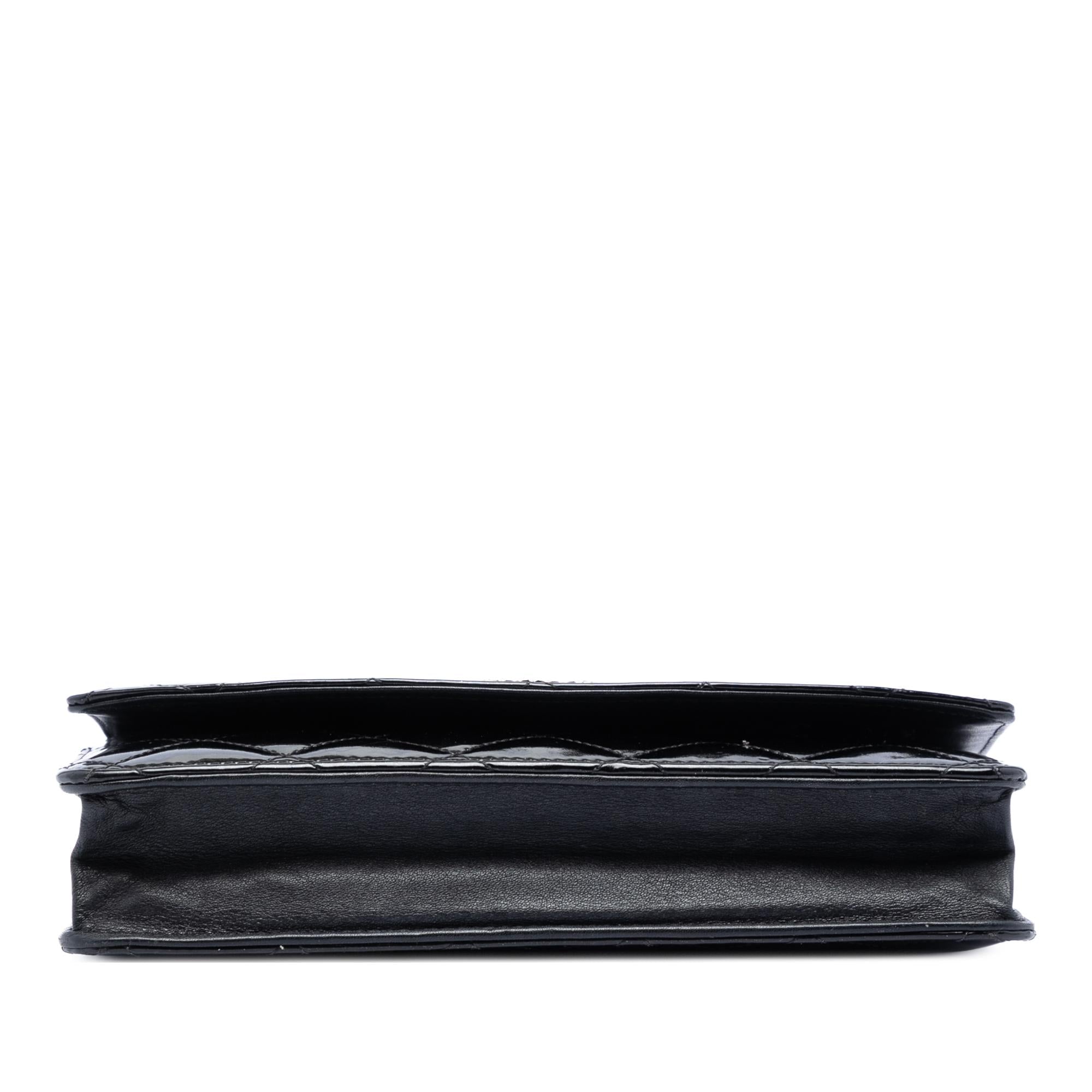 Chanel CC Quilted Patent Brilliant Wallet On Chain