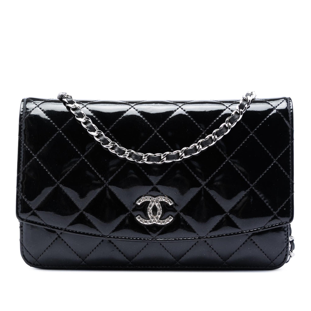 Chanel CC Quilted Patent Brilliant Wallet On Chain