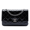 Chanel CC Quilted Patent Brilliant Wallet On Chain