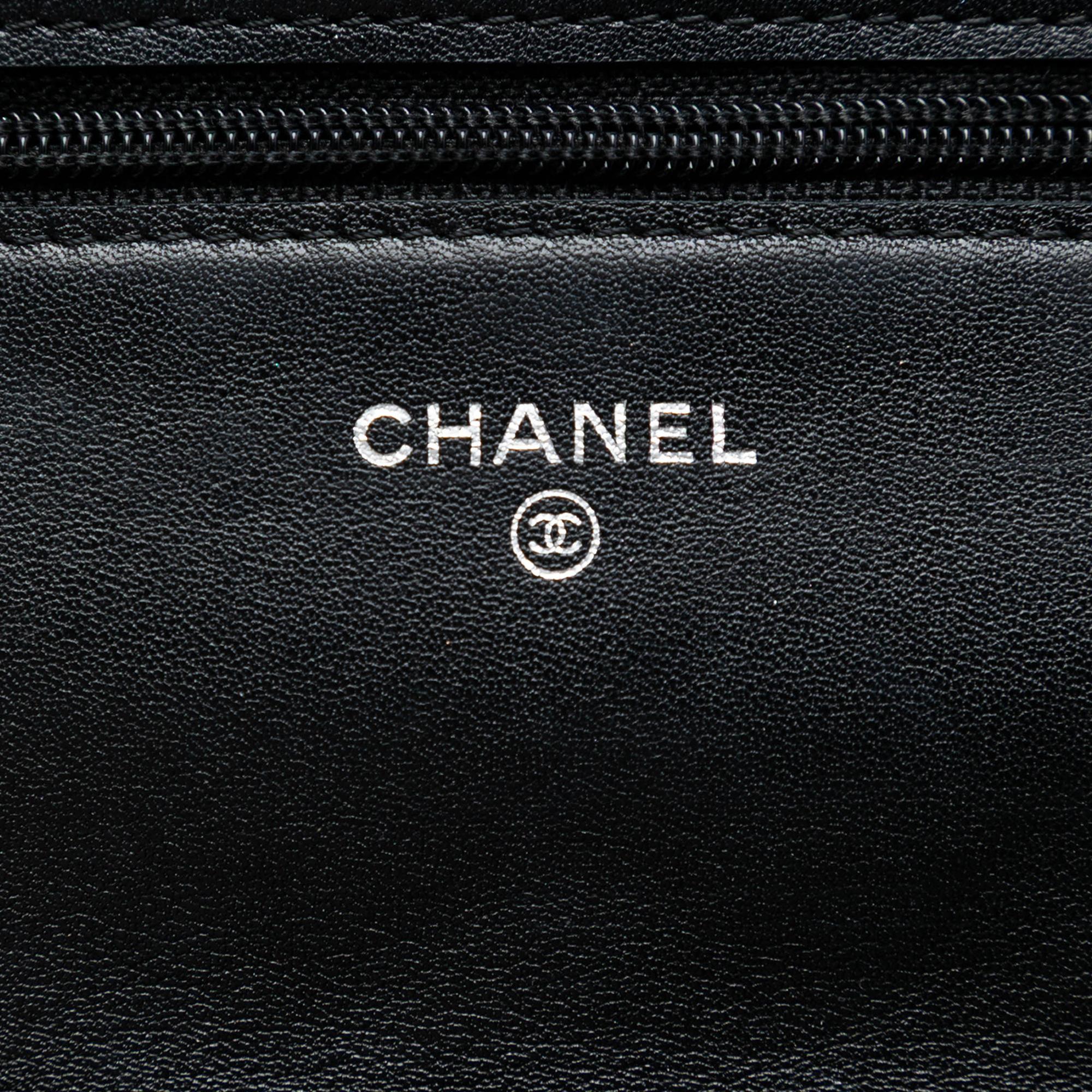 Chanel CC Quilted Patent Brilliant Wallet On Chain