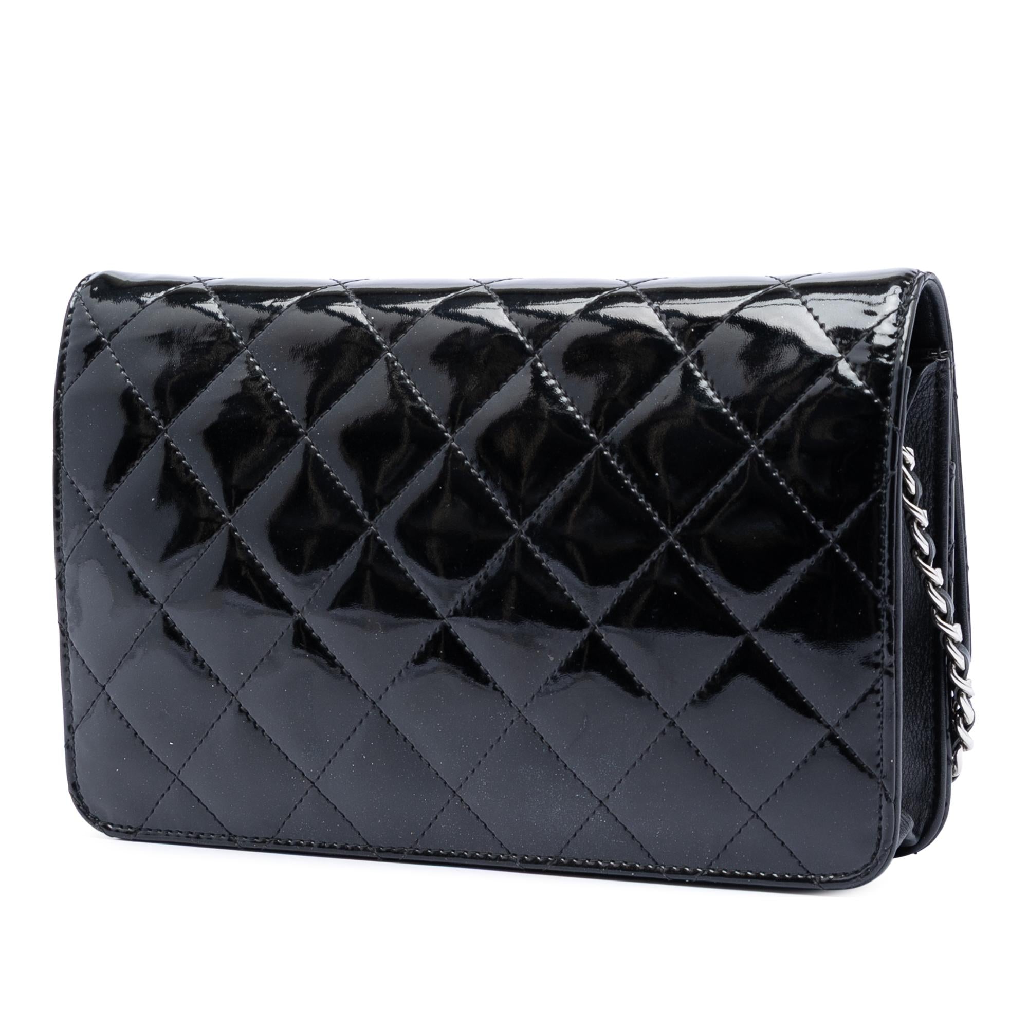 Chanel CC Quilted Patent Brilliant Wallet On Chain