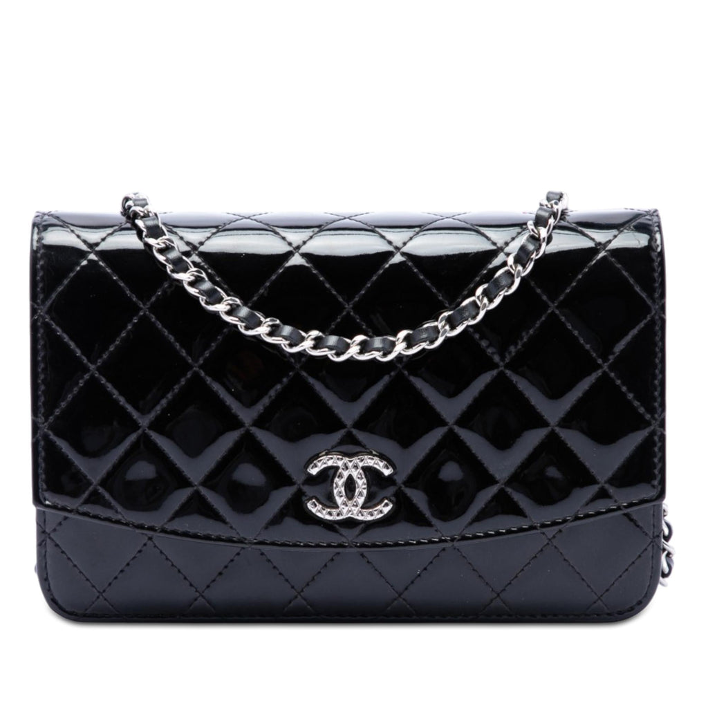 Chanel CC Quilted Patent Brilliant Wallet On Chain