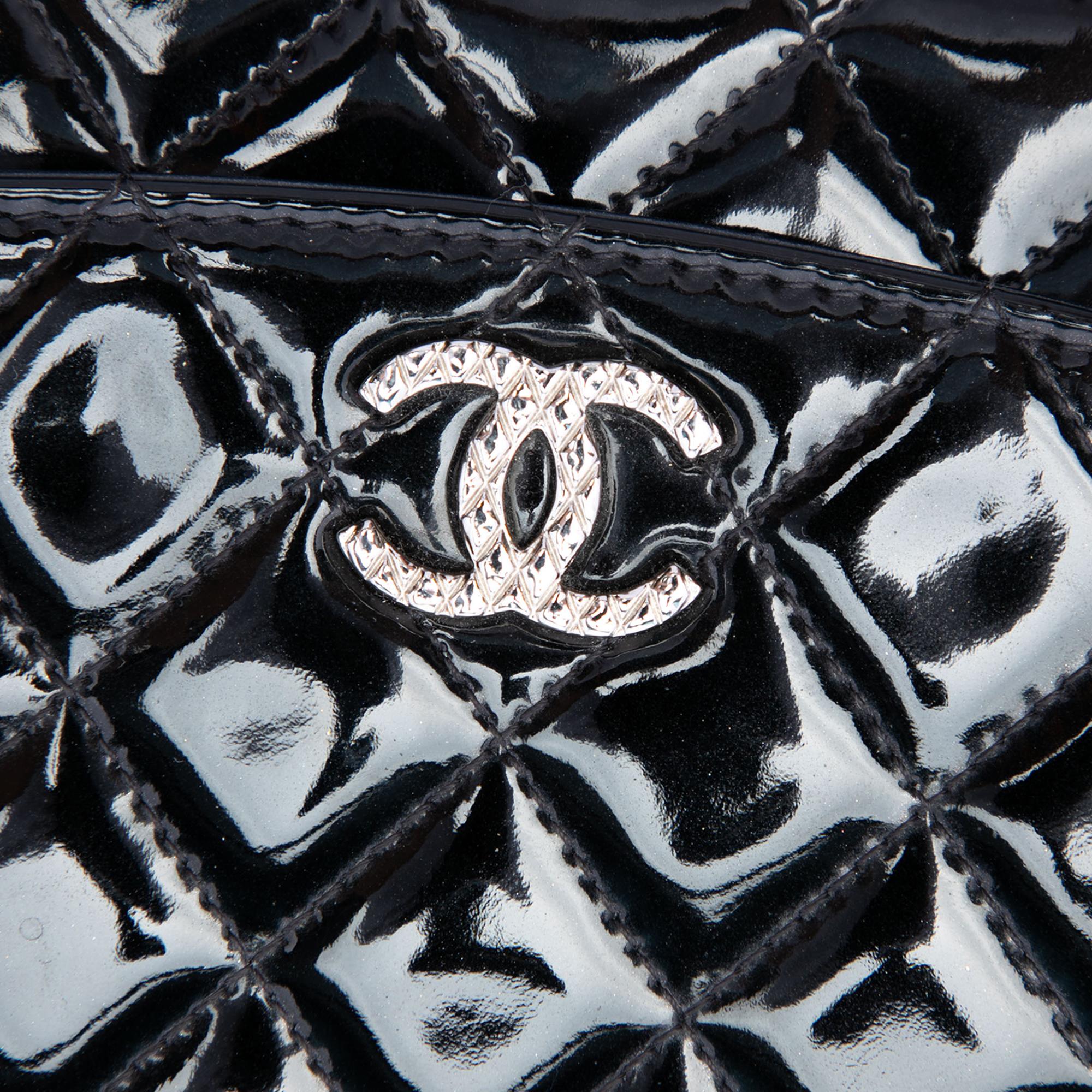 Chanel CC Quilted Patent Brilliant Wallet On Chain