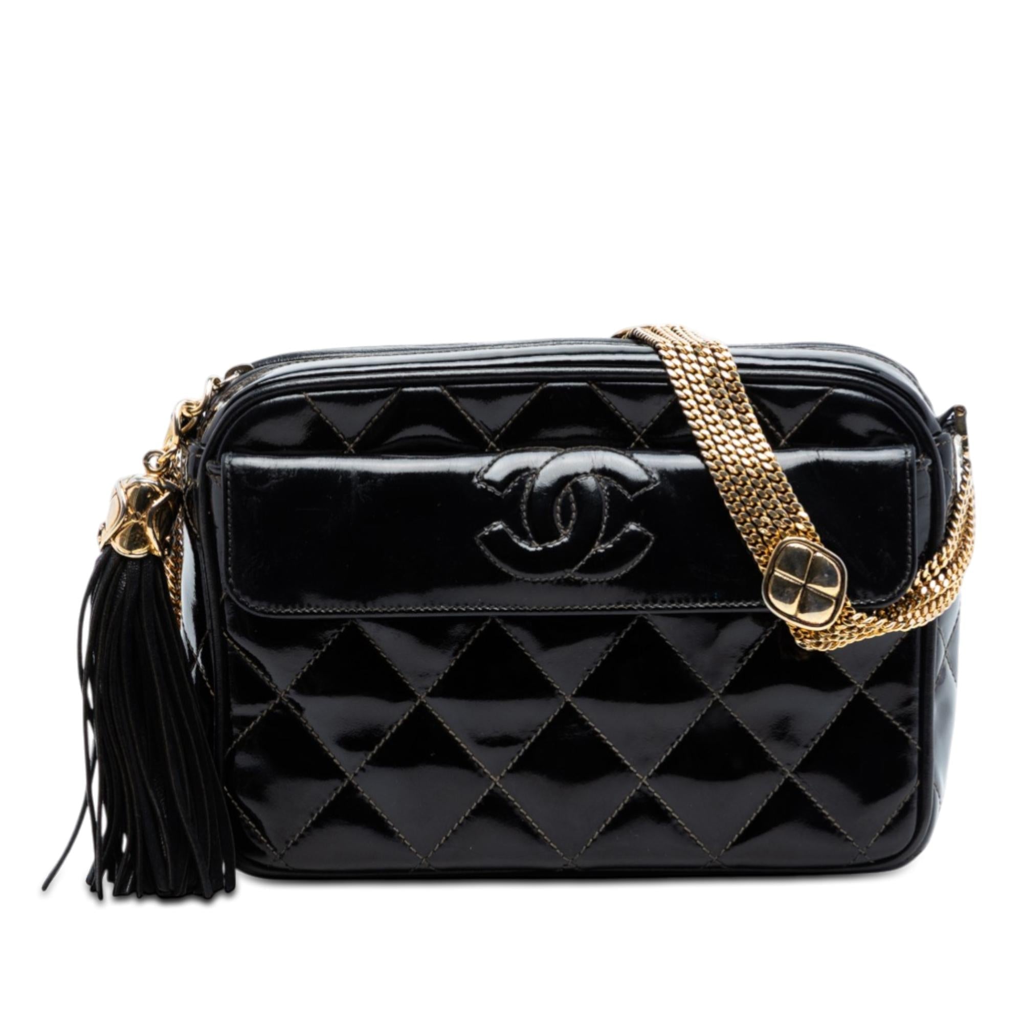 Chanel CC Quilted Patent Camera Bag