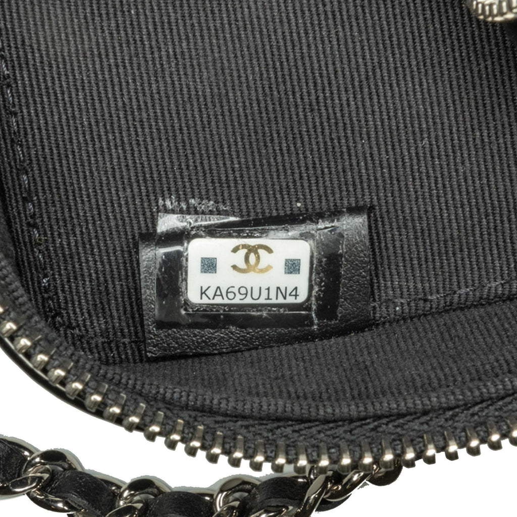 Chanel CC Quilted Patent Clutch With Chain