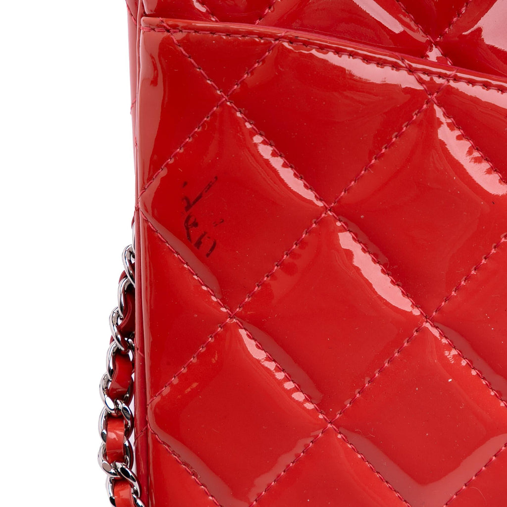 Chanel CC Quilted Patent Clutch with Chain