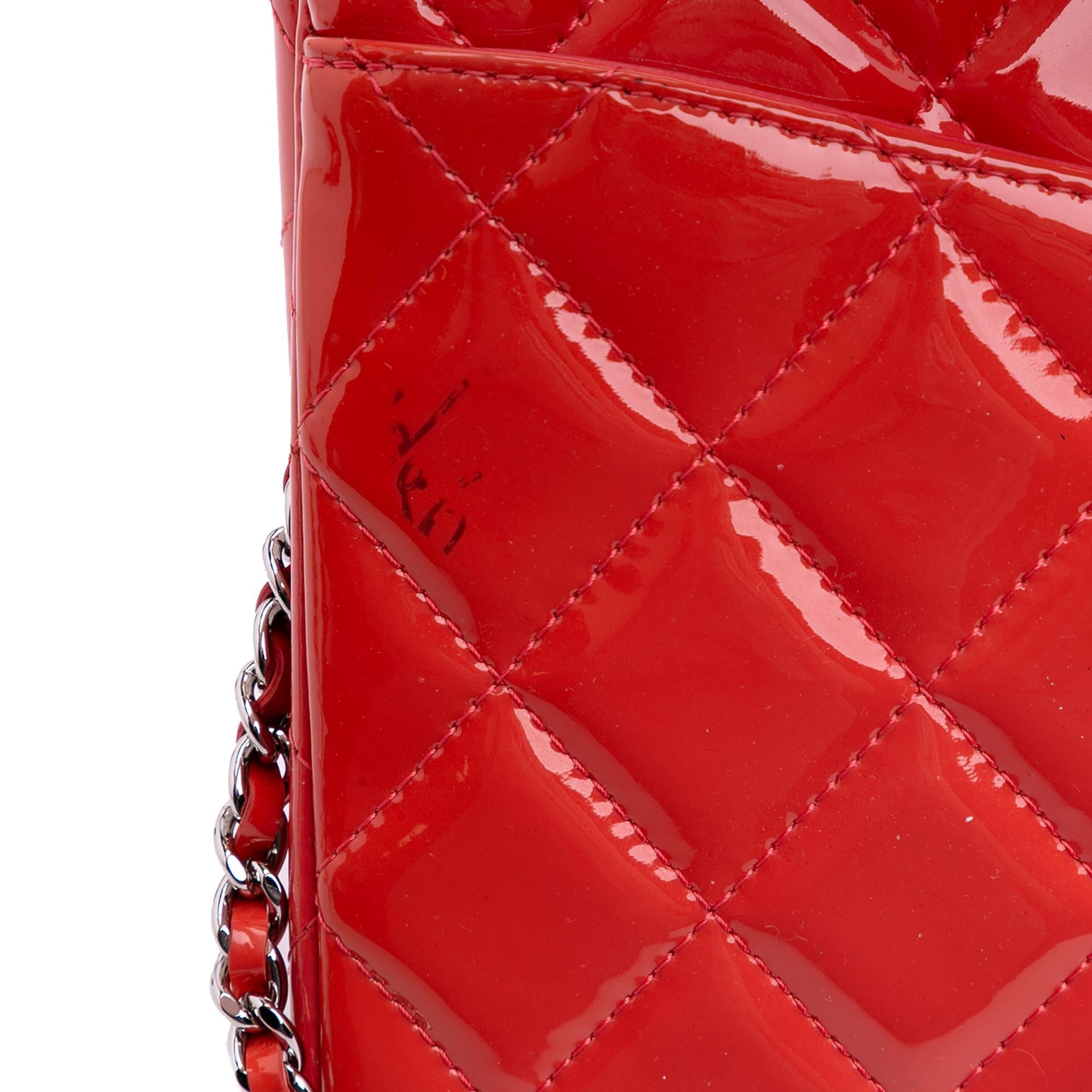 Chanel CC Quilted Patent Clutch with Chain