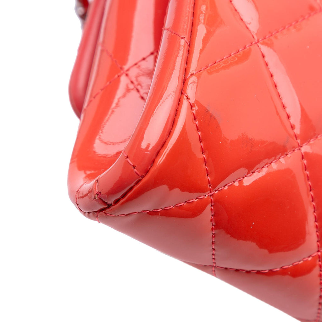 Chanel CC Quilted Patent Clutch with Chain
