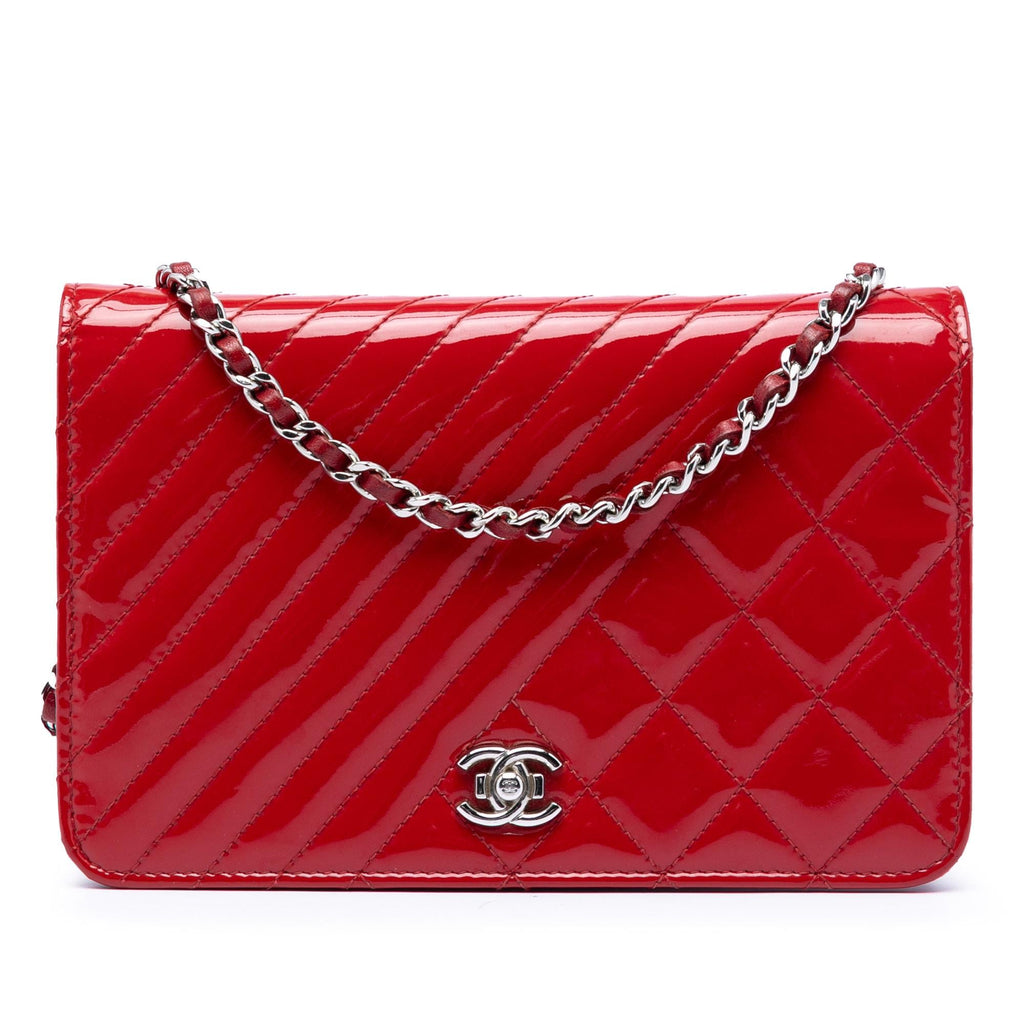 Chanel CC Quilted Patent Coco Boy Wallet On Chain