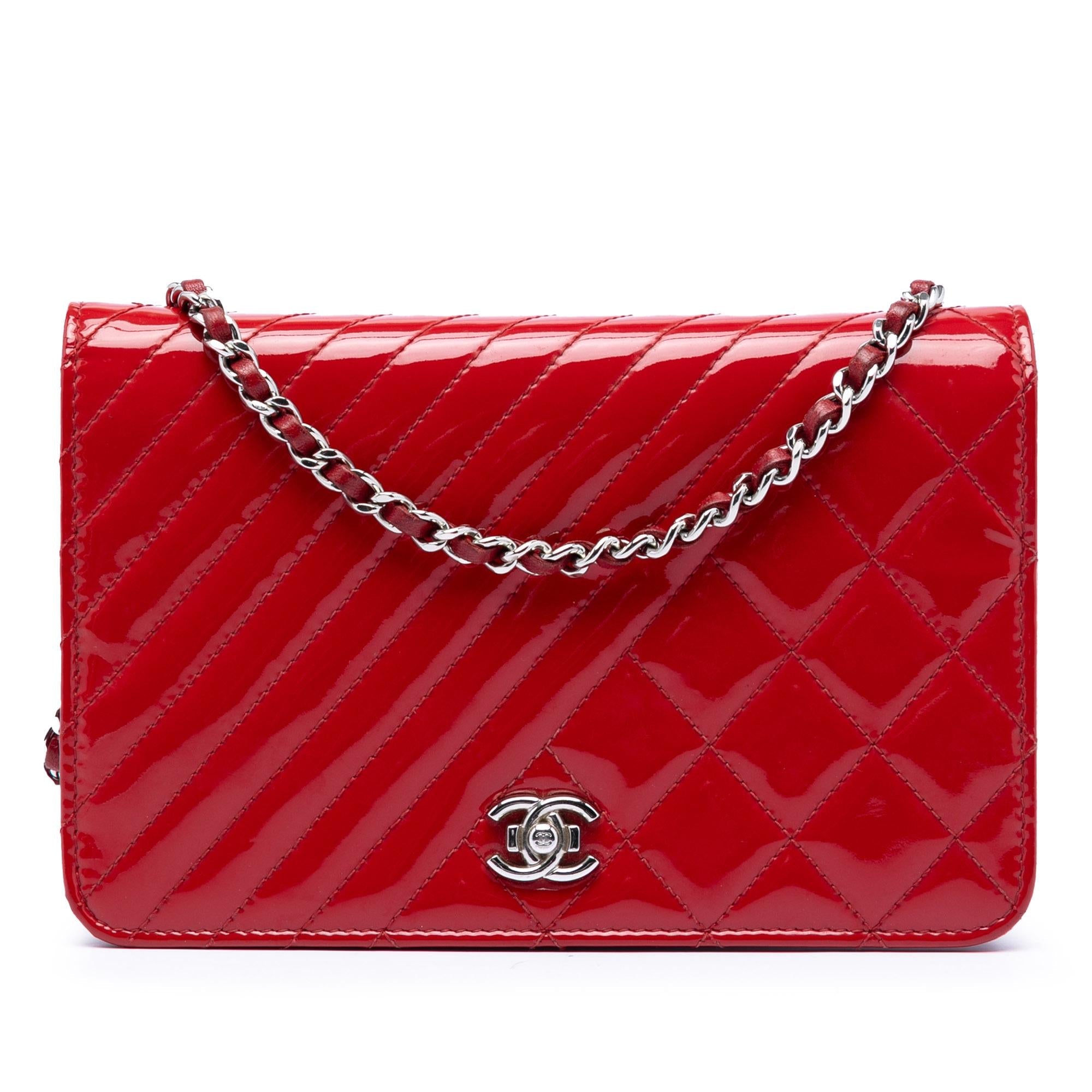 Chanel CC Quilted Patent Coco Boy Wallet On Chain