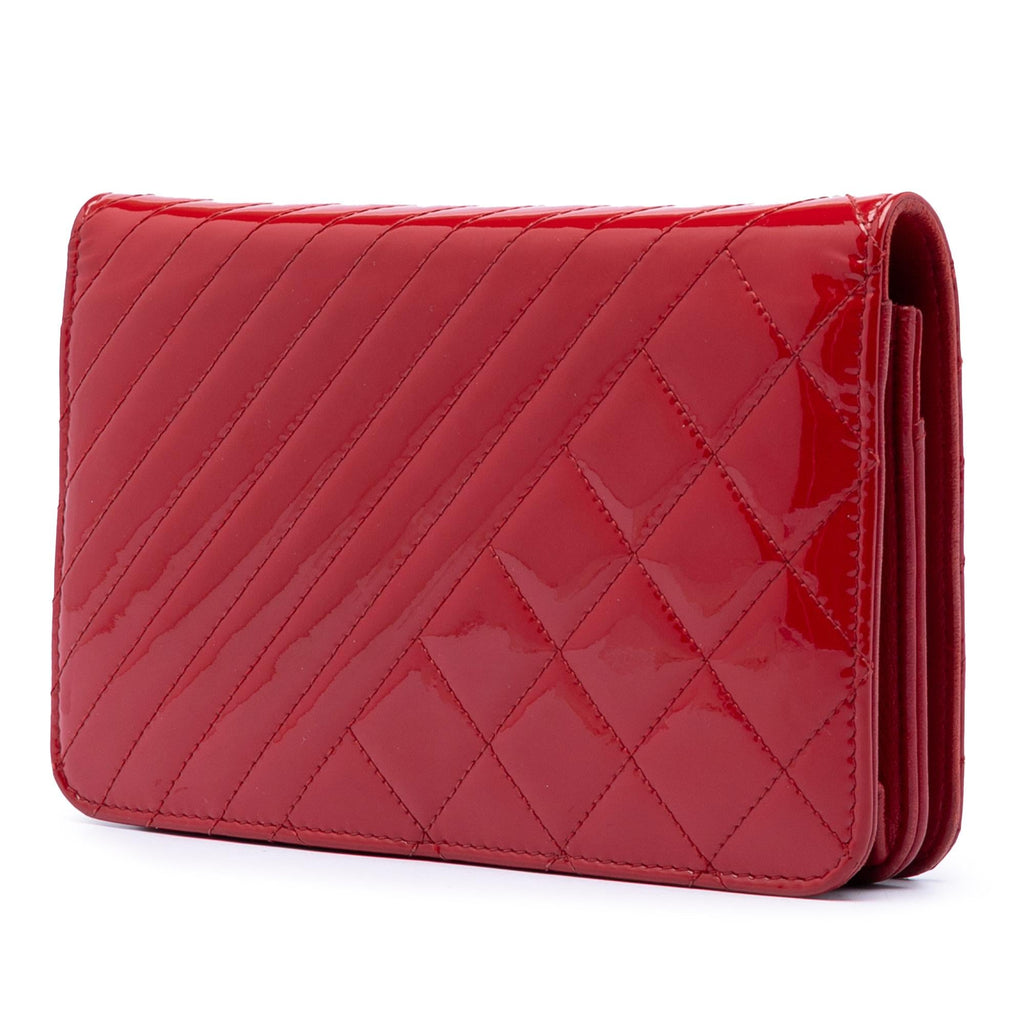 Chanel CC Quilted Patent Coco Boy Wallet On Chain