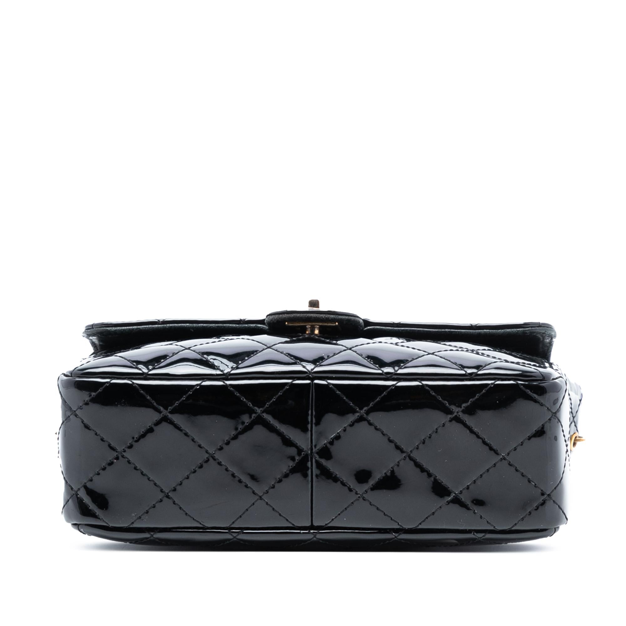 Chanel CC Quilted Patent Straight Single Flap