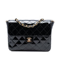 Chanel CC Quilted Patent Straight Single Flap