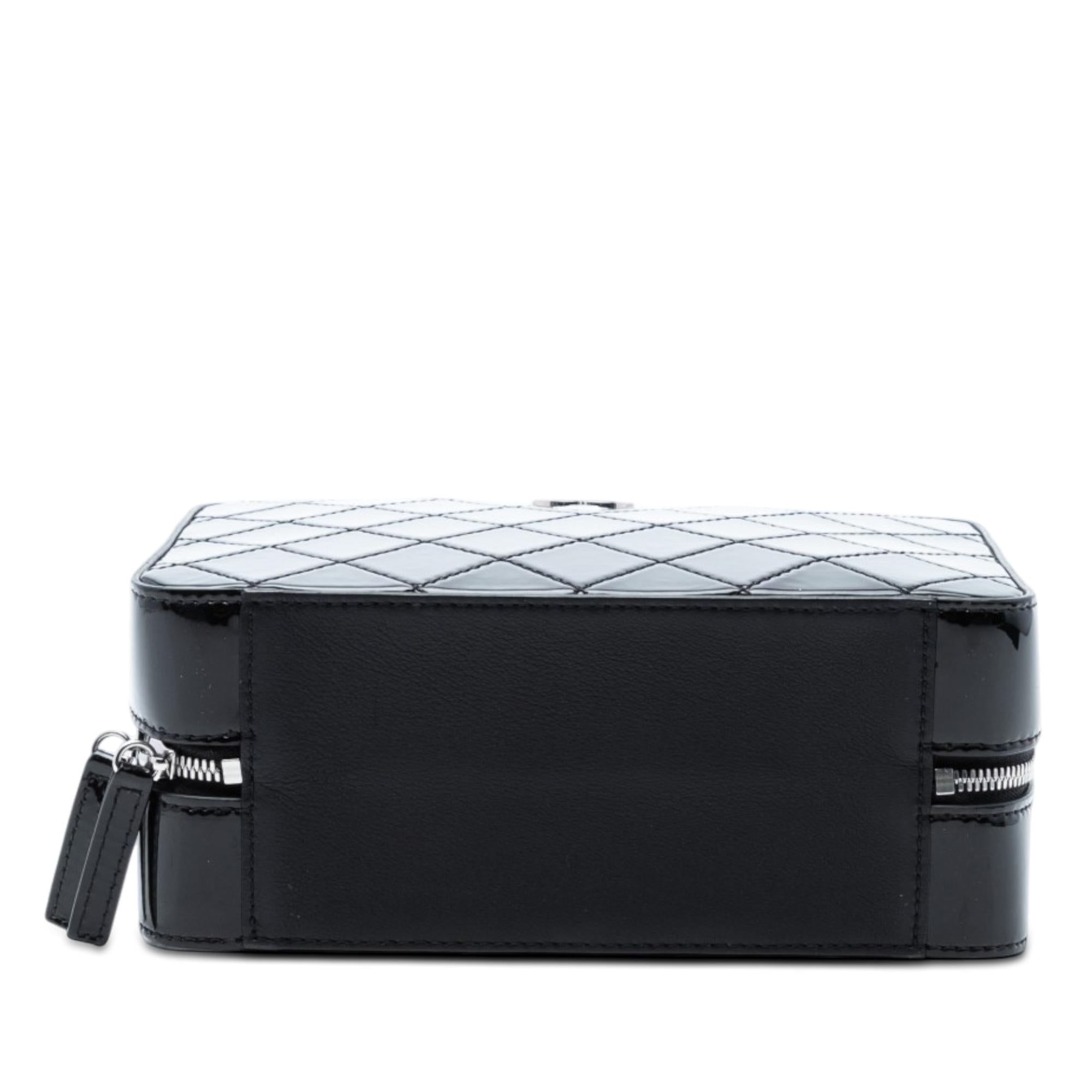 Chanel CC Quilted Patent Travel Kit Vanity Case
