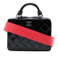 Chanel CC Quilted Patent Travel Kit Vanity Case