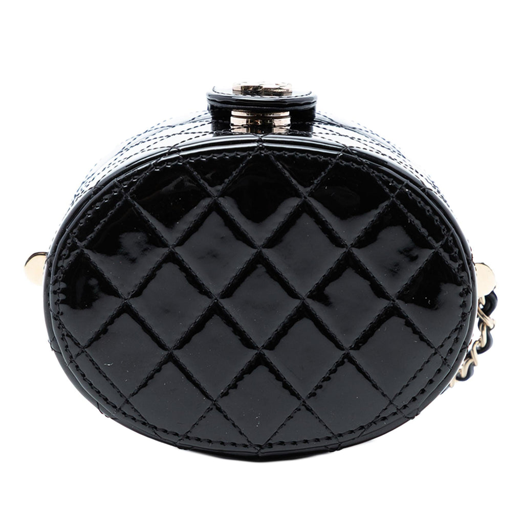 Chanel CC Quilted Patent Vanity Case with Chain