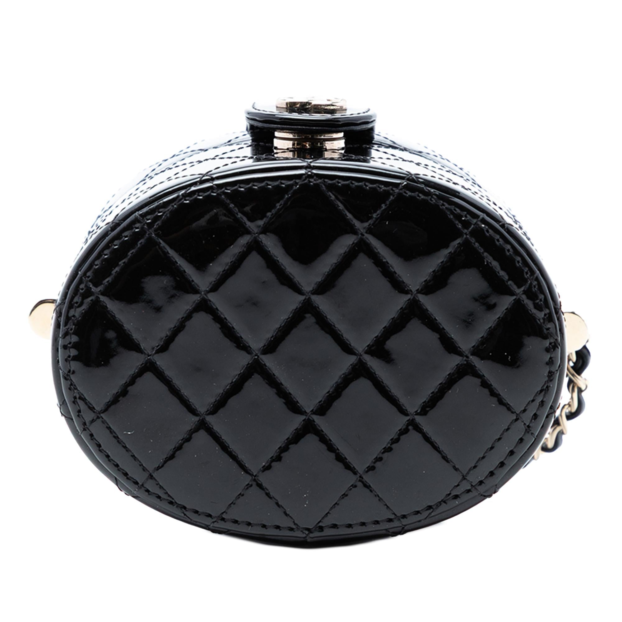 Chanel CC Quilted Patent Vanity Case with Chain