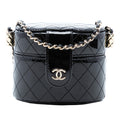 Chanel CC Quilted Patent Vanity Case with Chain