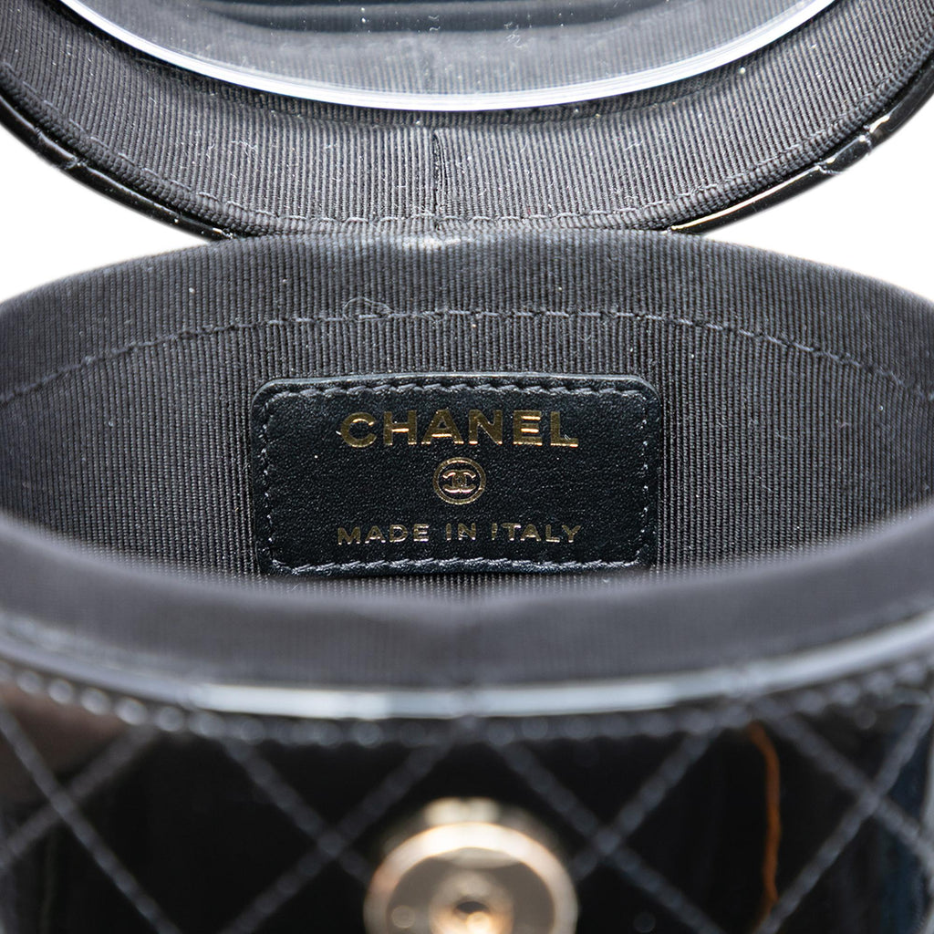 Chanel CC Quilted Patent Vanity Case with Chain