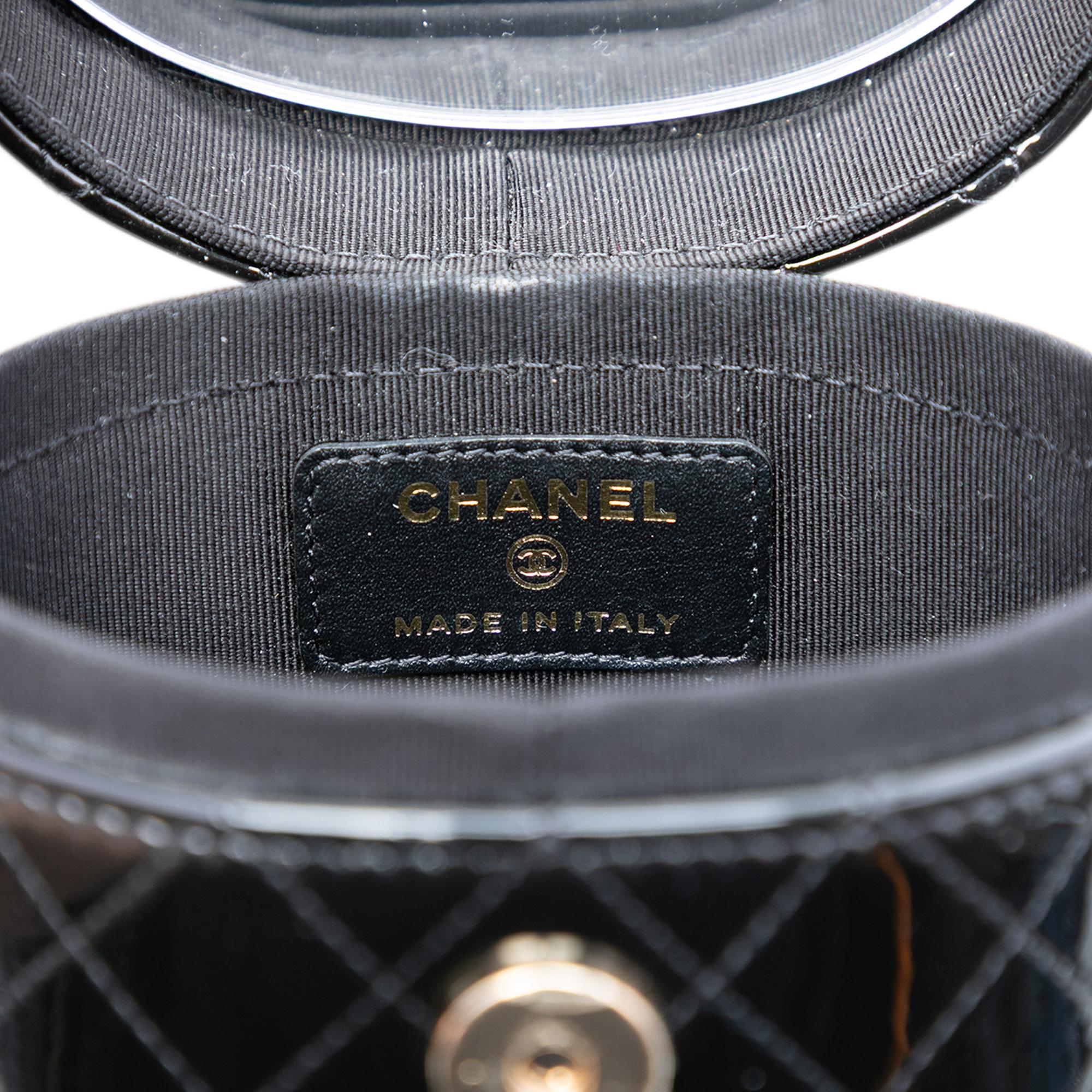 Chanel CC Quilted Patent Vanity Case with Chain